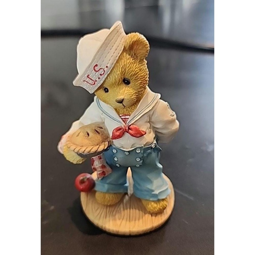Cherished Teddies Bob Sailor Bear Figurine US Navy Uniform 1996 Enesco 202444